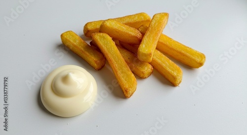 Crispy Golden French Fries with Creamy Mayonnaise Dip