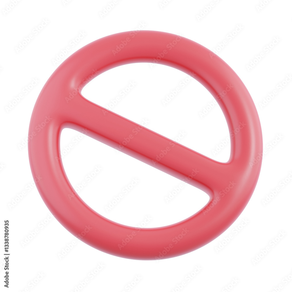 3d Red prohibited sign no icon warning or stop symbol safety danger isolated 3d illustration 3d Red prohibited sign no icon warning or stop symbol safety danger isolated 3d illustration