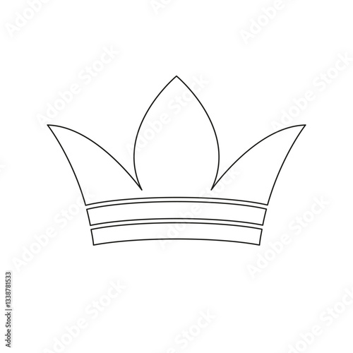The crown is a symbol of monarchical power silhouetted on a white background