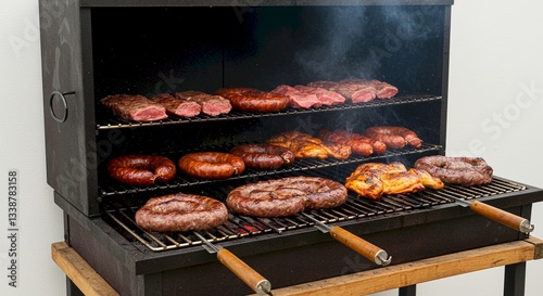 Delicious BBQ Grill Feast Steaks Sausages Chicken