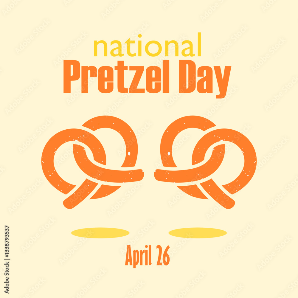 vector graphic of National Pretzel Day ideal for National Pretzel Day celebration.