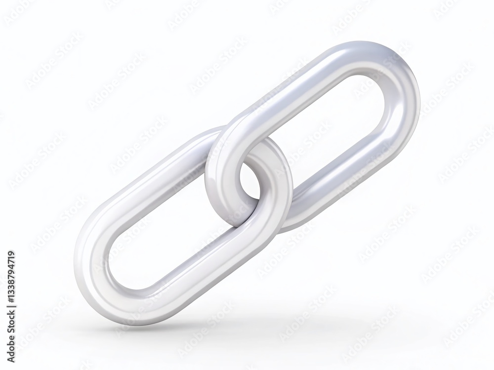 Simple Metal Chain Link Hyperlink Symbol - White Linear Design on Transparent Background Simple Metal Chain Link Hyperlink Symbol - White Linear Design on Transparent Background