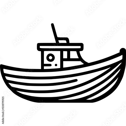 Boat icon simple line art drawing of boat model hobby boat design vector illustration