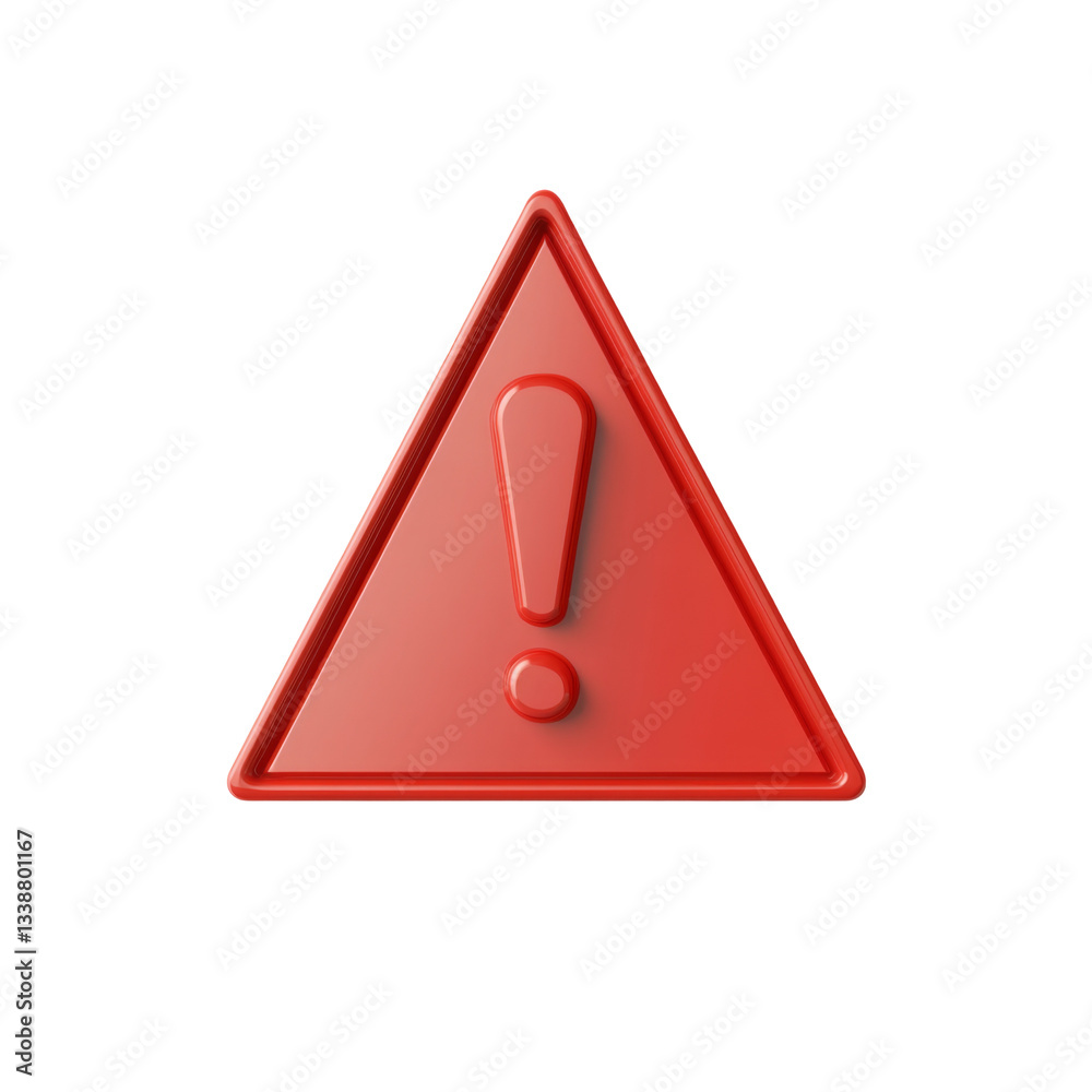 Warning sign with red triangle and exclamation mark for safety and attention