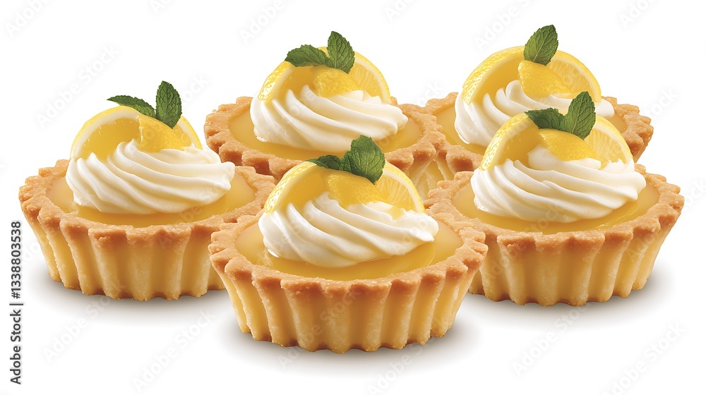 Lemon Tartlets with Cream and Mint