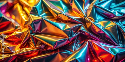Shimmering Metallic Foil Background: Dynamic 3D Texture for Product Photography