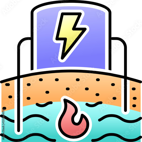 Geothermal Energy Icon Logo
