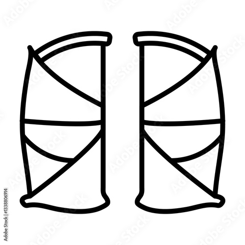 Illustration showing black icon of China attributes on white background