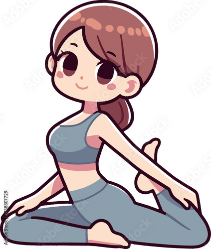 ヨガをする女性のイラスト