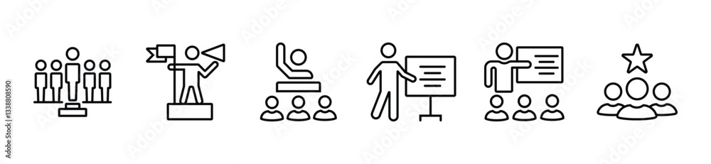 Leadership icon set. Human organization leader teamwork structure hierarchy. Mentorship, coaching, charisma, head, lead, chairman, manager. Vector illustration. vector stock. eps 10. Leadership icon set. Human organization leader teamwork structure hierarchy. Mentorship, coaching, charisma, head, lead, chairman, manager. Vector illustration. vector stock. eps 10.