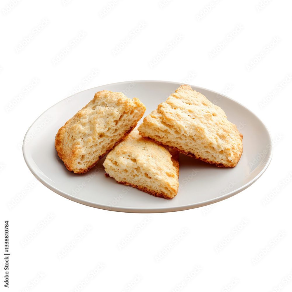 Golden Flaky Biscuits on a White Plate - Freshly Baked with Crispy Texture for a Delicious Snack Golden Flaky Biscuits on a White Plate - Freshly Baked with Crispy Texture for a Delicious Snack