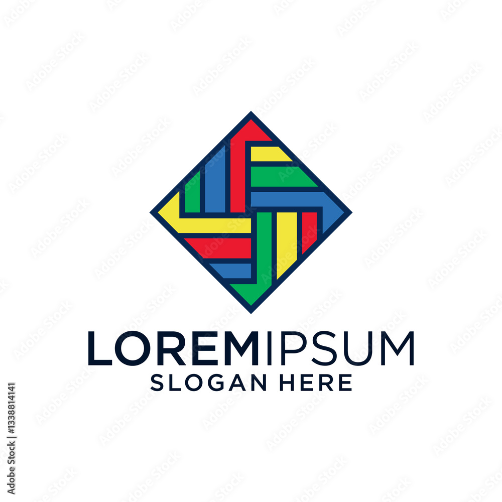 Fototapeta premium Colorful Geometric Logo Design Template