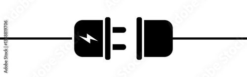 Vector isolated Power Plug icon in black fill