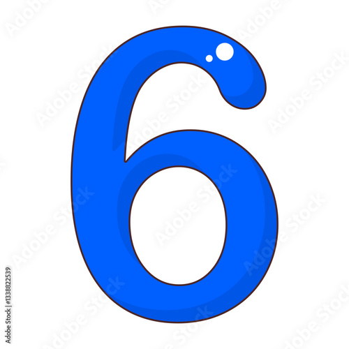 Number 6 Colorful Symbol