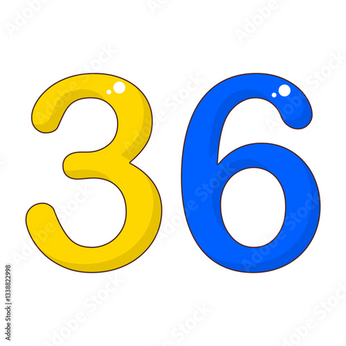 Number 36 Colorful Symbol