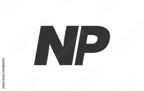 NP Techno Editable Font Logo For Corporate Branding. Bold, Futuristic Design With Unique Typographic Ideas. Minimal Custom Type And Dynamic Letter