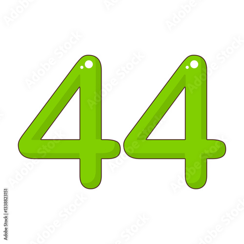 Number 44 Colorful Symbol