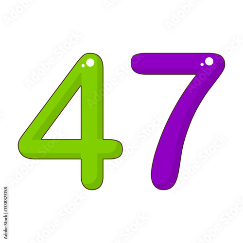 Number 47 Colorful Symbol