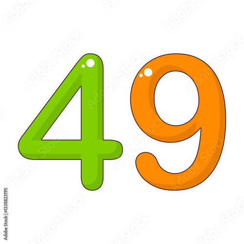 Number 49 Colorful Symbol
