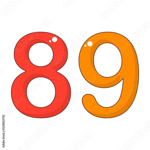 Number 89 Colorful Symbol
