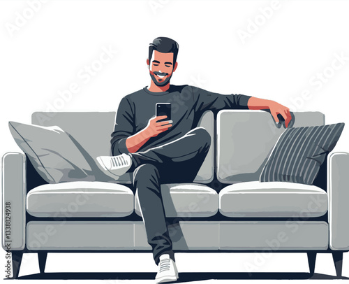 A relaxed man sitting on sofa 