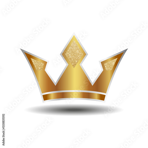 Golden crown on a white background