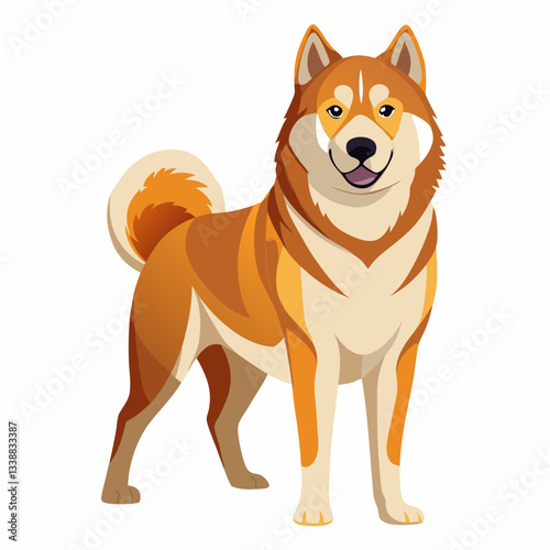 Loyal Shiba Inu : A charming Shiba Inu with a spirited stance, its expressive eyes and curled tail embodying the breed's endearing qualities, stands ready to bring joy.