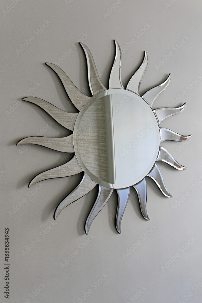 Modern Wall Mirror Sun Shape With Rays Home Decor