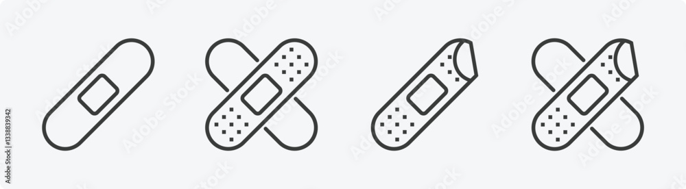 Medical Bandage Icons – First Aid Plaster Vector Illustration Medical Bandage Icons – First Aid Plaster Vector Illustration