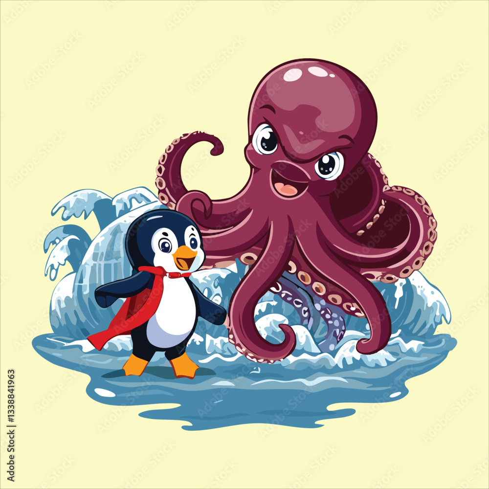 Obraz premium A superhero penguin 