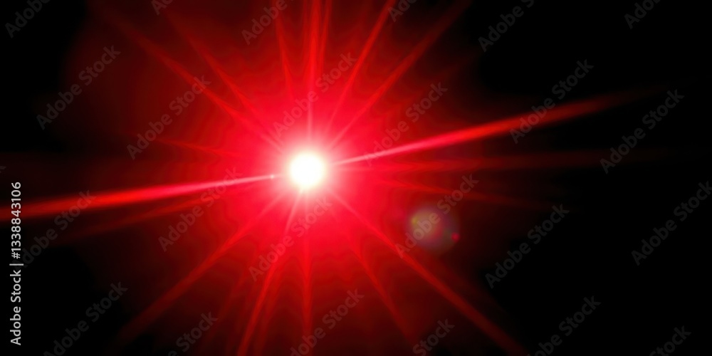 Intense red lens flare explodes across a pitch-black backdrop, glow, movie Intense red lens flare explodes across a pitch-black backdrop, glow, movie