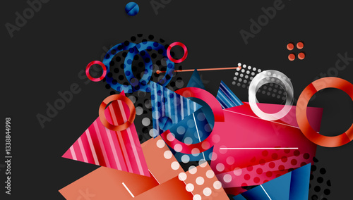 Abstract background geometric design with colorful gradients