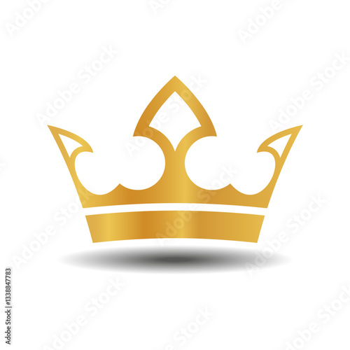 Golden crown on a white background