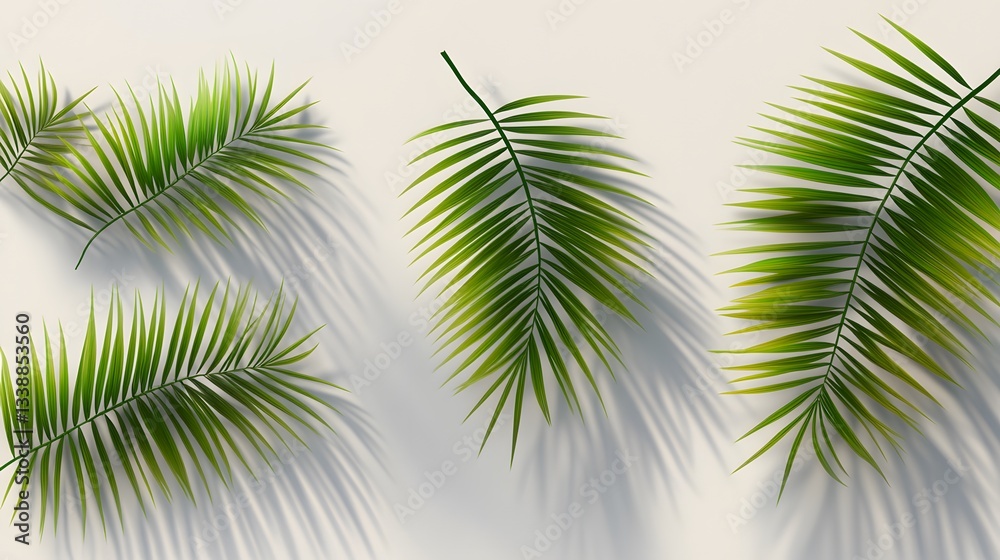 Fototapeta premium 77. Coconut palm leaves shadow overlay on a clean transparent background, ideal for relaxed summer vibes