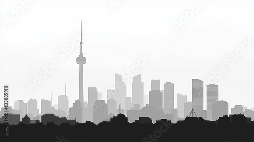Toronto Skyline with Foggy Day.
