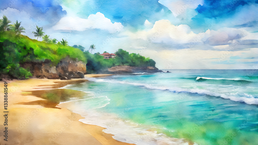 Obraz premium Tropical Island in the Sea.