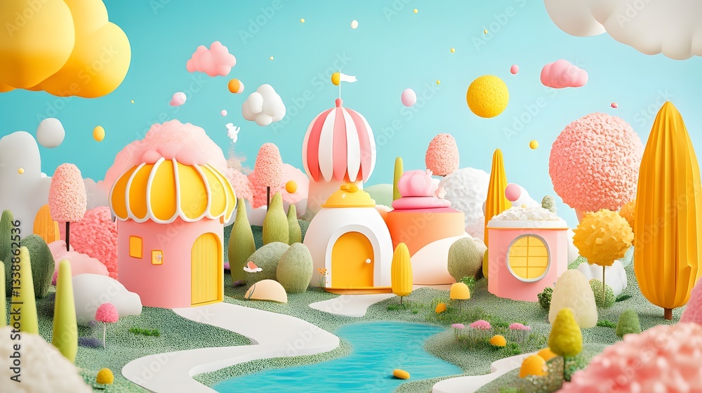 A whimsical AI-generated fantasy world with floating islands and magical landscapes A whimsical AI-generated fantasy world with floating islands and magical landscapes