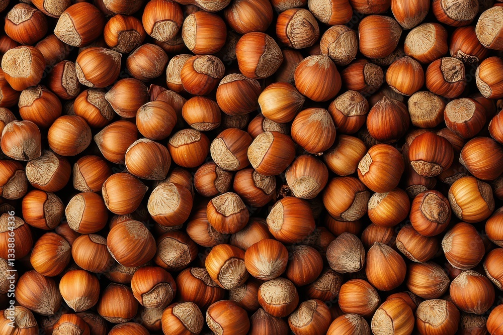 Fresh Hazelnuts in Warm Tones Captured in Full Screen Pattern Fresh Hazelnuts in Warm Tones Captured in Full Screen Pattern