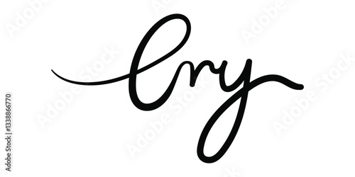 Evocative elegant serif typography featuring the word 'Cry' in a poignant and refined design, ideal for emotional art, heartfelt prints, or melancholic branding.