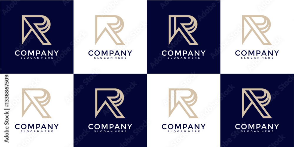 Geometric Letter R Logo Design Geometric Letter R Logo Design