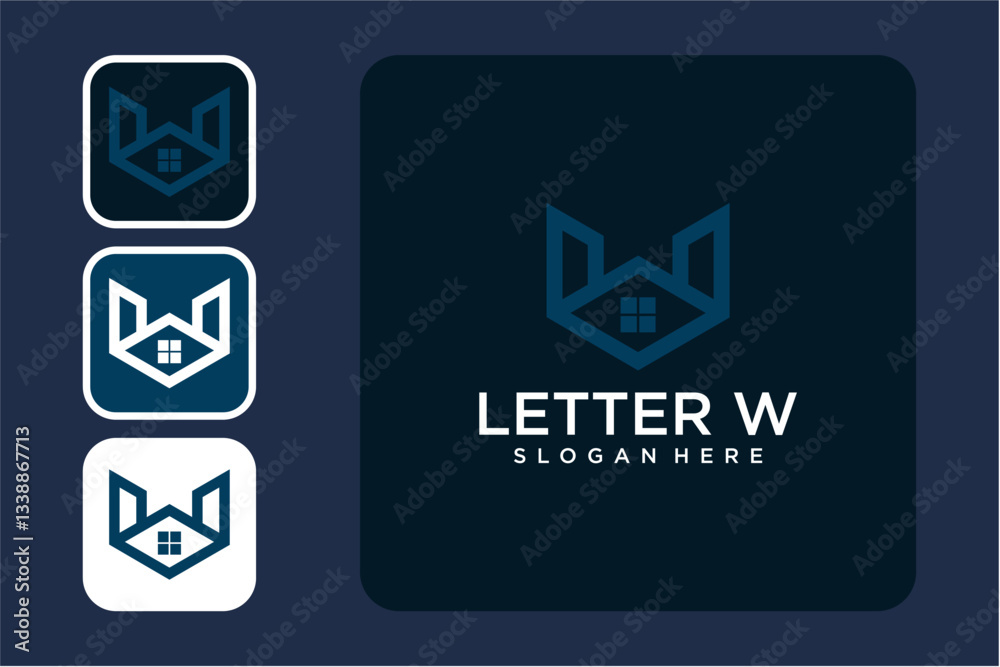 Geometric Letter W Logo Design Variations Geometric Letter W Logo Design Variations