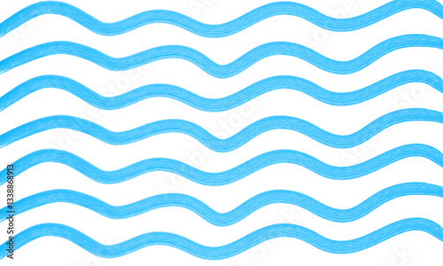 Seamless Wave Pattern, Hand drawn water sea vector background.