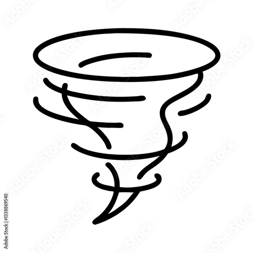 Tornado outline drawing representing natural disaster symbols  