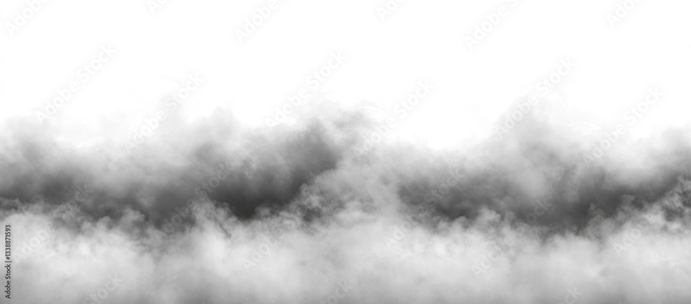 Fototapeta premium Abstract fog or smoke background isolated on a transparent background 