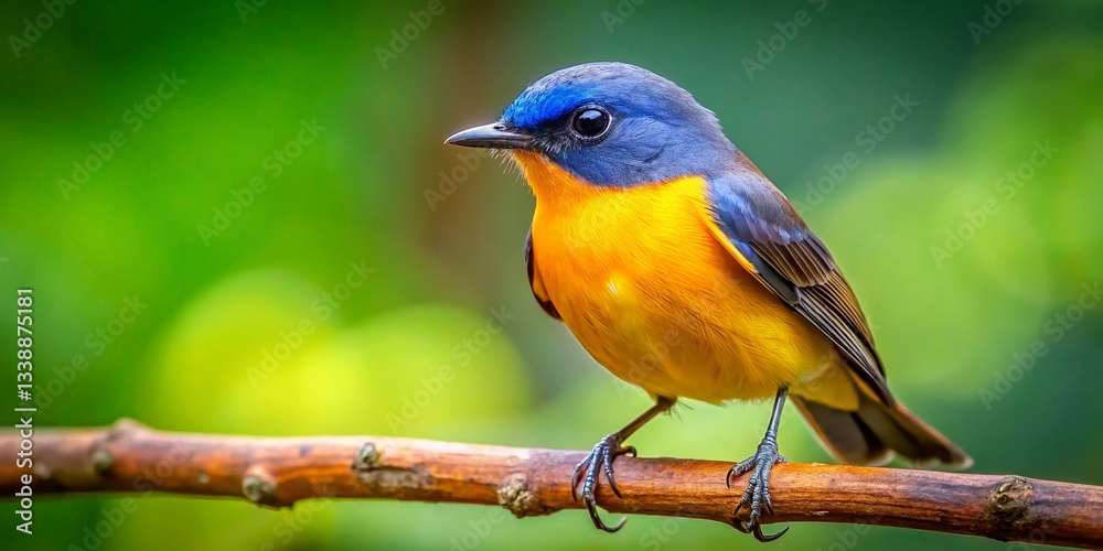 Fototapeta premium Palawan Flycatcher Bird Portrait, Philippine Endemic Wildlife Photography