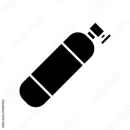 Minimalistic Line Drawing of a Compressed Air Tank for Industrial Use