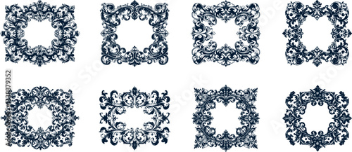Elegant Baroque Square Frames – Ornate Vintage Decorative Borders Collection