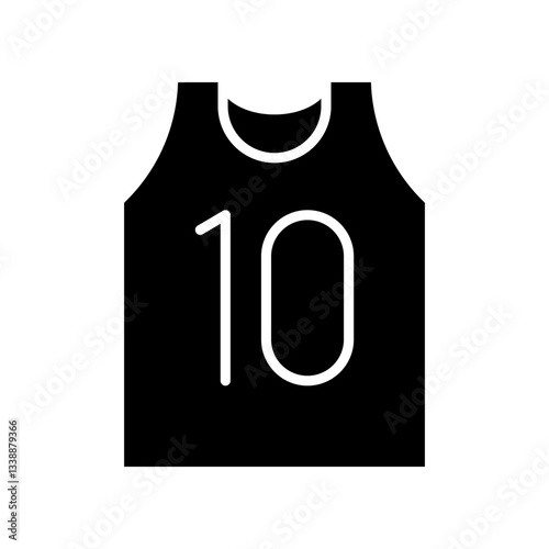 Minimalist Illustration of Sports Jersey Numbered 10 for Athletic Design Usage