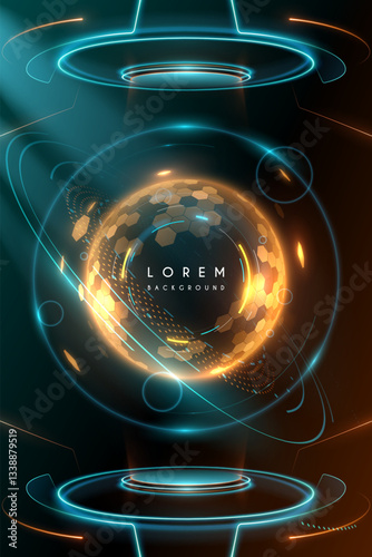 Technology futuristic background with light effects