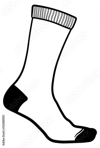 black and white sock without background